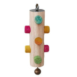 Bird Parrot Toy Natural Wooden Blocks Bird Chewing Toy Parrot Cage Bite Molar Toy Parrot Cage Colorful Hanging Decoration