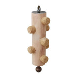 Bird Parrot Toy Natural Wooden Blocks Bird Chewing Toy Parrot Cage Bite Molar Toy Parrot Cage Colorful Hanging Decoration