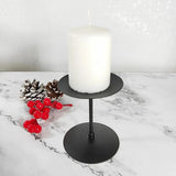Black Iron Candle Holder Decorative Iron Pillar Candle Pedestal Candle Stand For Candles Spa Wedding Birthdays Party Decor 3pcs