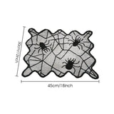 Black Lace Placemat Spiderweb Rectangular Coasters Scratch-Resistant Decoration Supplies For Haunted House Dinner Party