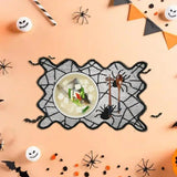 Black Lace Placemat Spiderweb Rectangular Coasters Scratch-Resistant Decoration Supplies For Haunted House Dinner Party