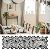 Black Lace Placemat Spiderweb Rectangular Coasters Scratch-Resistant Decoration Supplies For Haunted House Dinner Party