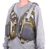 Blusea Mesh Fly Fishing Vest Backpack Breathable Multi Zipped Pockets Breathable Mesh Convenient Open Side Outdoor Fishing Vest