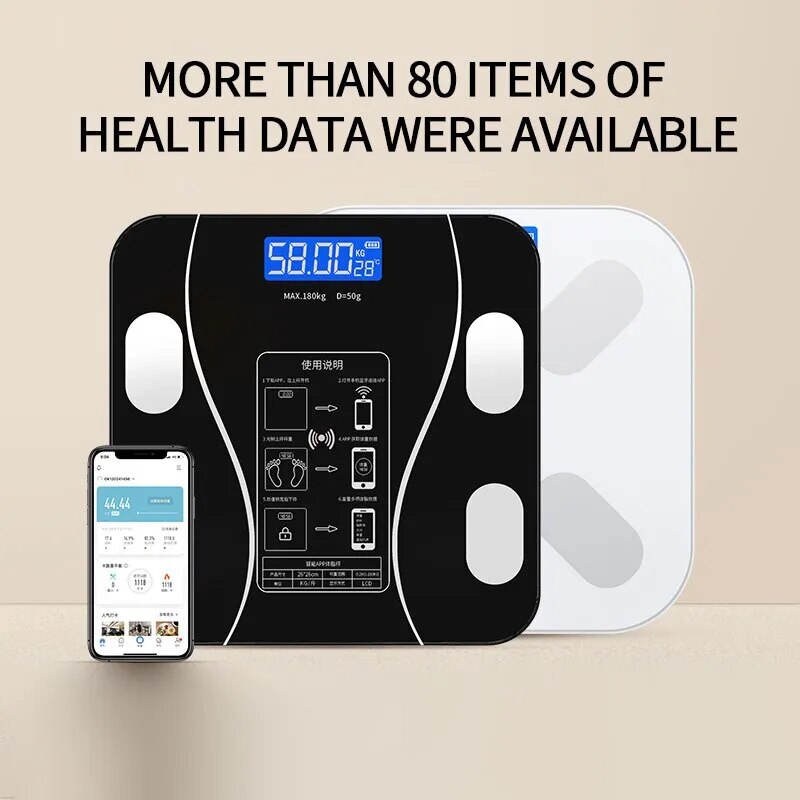 Body Fat Electronic Scale APP Smart Electronic Bluetooth Scale Rechargeable Multiple Colors Optional Fat Scale Accurate