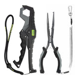 Booms Fishing F03 Pliers Fish Gripper Set Long Nose Hook Remover High-Carbon Stee Line Cutter Scissors with Lanyard Fishing Tool