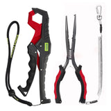 Booms Fishing F03 Pliers Fish Gripper Set Long Nose Hook Remover High-Carbon Stee Line Cutter Scissors with Lanyard Fishing Tool
