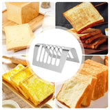 Bread Slice Rack 4 Or 6 Slots Stainless Steel Toast Rack Food Cooling Rack Rectangle Non-Stick Loaf Stand Organizer Food Cooling