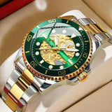 CAYON Watches Imitated Mechanical Design Quartz Clock Men Stainless Steel Band Luminous 30M Waterproof Watch For Male Relogio