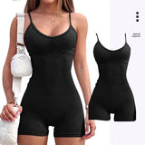 CZGUKE Women Yoga Rompers Sexy One Piece Spaghetti Strap Tummy Control Padded Sports Bra JumpSuits