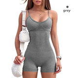 CZGUKE Women Yoga Rompers Sexy One Piece Spaghetti Strap Tummy Control Padded Sports Bra JumpSuits