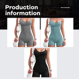 CZGUKE Women Yoga Rompers Sexy One Piece Spaghetti Strap Tummy Control Padded Sports Bra JumpSuits