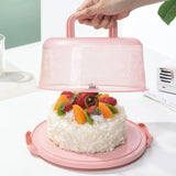 Cake Holder Round 7-Slot Cake Carrier Cake Stand With Lid And Handle Portable Cake Container Holder Two-Sided Base For Pies