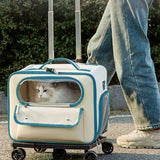 Cat Dog Carrier with Mute Universal Wheels Trolley Pet Backpack Large Space Portable Outdoor Pets Bags Cats And Dog Carrier