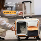 Cat Dog Carrier with Mute Universal Wheels Trolley Pet Backpack Large Space Portable Outdoor Pets Bags Cats And Dog Carrier