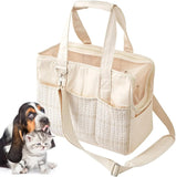 Cat Tote Bag Carrier Cotton Canvas Dog Travel Bag Carrier Tote Bag Handheld Small Dog Bag Breathable Shoulder Bag For Rabbit Cat