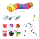 Cat Toys Kitten Toys Assortments Variety Catnip Toys With Rainbow Tunnel Catnip Fish Fluffy Balls Toy For Cat Puppy Kitten Pets