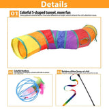 Cat Toys Kitten Toys Assortments Variety Catnip Toys With Rainbow Tunnel Catnip Fish Fluffy Balls Toy For Cat Puppy Kitten Pets
