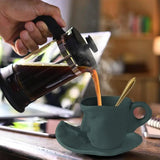 Ceramic Tea Cup Saucers Cup And Spoon Set Abstract Kiss Creative Face Cup With Saucer Creative Coffee Mug Set For Him And Her