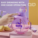 Children's Water Bottle Portable Outdoor Bounce Cap Plastic Cup Cute Student Water Bottle Fashionable Sports Water Bottle