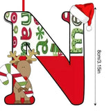 Christmas 26 Letter Ornaments Acrylic 2D Cartoon Ornaments Christmas Pendants Room Ornaments For Window Desks Christmas Tree