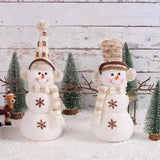 Christmas Animated Snowman Christmas Lovely Stuffed Doll Delicate Santa Snowman Indoor Outdoor Ornaments For Home Parks Party