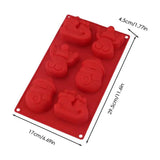 Christmas Chocolate Mold Cute Christmas Mold Cake Molds Food-Grade Flexible 6 Cavity Silicone Mould Baking Accessories Reusable