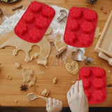 Christmas Chocolate Mold Cute Christmas Mold Cake Molds Food-Grade Flexible 6 Cavity Silicone Mould Baking Accessories Reusable