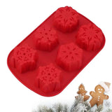 Christmas Chocolate Mold Cute Christmas Mold Cake Molds Food-Grade Flexible 6 Cavity Silicone Mould Baking Accessories Reusable