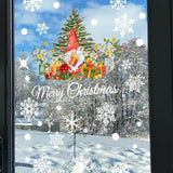 Christmas Clings Stickers Santa Patterns Window Cartoon Decals Christmas Decoration Supplies For Glass Door Mall Window Display