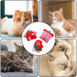 Christmas Cute Cat Toys Interactive Plush Cat Toy Mini Teeth Grinding Catnip Toys Kitten Chewing Mouse Toy Pets Accessories