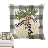 Christmas Decoration Throw Cushion Pillow Case Cushion Cover With Invisible Zipper Theme Party Ornament Cushion Cases For