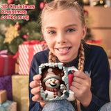 Christmas Holiday Mug Christmas Decoration Coffee Mugs with 3D Painting Table Decorations Ceramic Mug Christmas Party Mugs