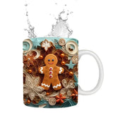 Christmas Holiday Mug Christmas Decoration Coffee Mugs with 3D Painting Table Decorations Ceramic Mug Christmas Party Mugs