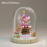 Christmas Theme Building Blocks Toys Pink Christmas Tree Santa Claus Photo Frame Assembly Bricks Model Children's Holiday Gifts