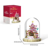 Christmas Theme Building Blocks Toys Pink Christmas Tree Santa Claus Photo Frame Assembly Bricks Model Children's Holiday Gifts