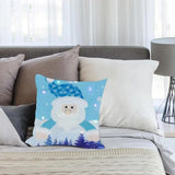 Christmas Throw Pillow Covers Throw Pillow Case With Led Lights Snowman Santa Claus Throw Pillow Cover Christmas Pillowcase For