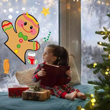 Christmas Window Clings Santa Claus Elk Snowman Gingerbread Man Window Clings Santa Claus Elk Electrostatic Stickers