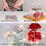 Clear Cake Riser Acrylic Stand Cake Riser Clear Acrylic Square Cylinder Display Box For Party Birthday Engagement Anniversary