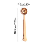 Coffee Clamp And Spoon Multi-functional Stainless Steel Spoon Clip Kitchen Sealing And Scooping Spoon Clamp For Tea Sugar Flour