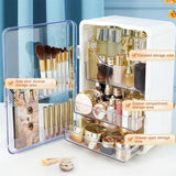 Cosmetic Display Cases Lidded Makeup Storage Box For Vanity Countertop Storage Case For Cosmetic Brushes Foundation Blush