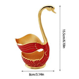 Creative Swan Rack Western Cutlery Dessert Fork Spoon Storage Rack Zinc Alloy Swan Shape Metal Dinner Fork Teaspoon Organizer