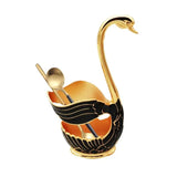 Creative Swan Rack Western Cutlery Dessert Fork Spoon Storage Rack Zinc Alloy Swan Shape Metal Dinner Fork Teaspoon Organizer