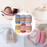 Crochet Yarn Polyester Multicolor Soft Knitting And Crochet Yarn Washable And Slightly Elastic Hand-Knitted Supply For Baskets