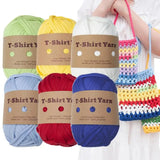 Crochet Yarn Polyester Multicolor Soft Knitting And Crochet Yarn Washable And Slightly Elastic Hand-Knitted Supply For Baskets