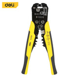 Deli Multifunctional Crimper Cable Cutter Wire Stripping Pliers Crimp Electrical Wires Cut Fiber Optic Cable Stripping Pliers
