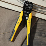 Deli Multifunctional Crimper Cable Cutter Wire Stripping Pliers Crimp Electrical Wires Cut Fiber Optic Cable Stripping Pliers