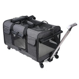 Detachable Pet Trolley Case Cat Going Out Carrying Bag Portable Cat Carrier with Wheel Large Capacity Pet Carrier Breathable