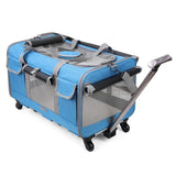 Detachable Pet Trolley Case Cat Going Out Carrying Bag Portable Cat Carrier with Wheel Large Capacity Pet Carrier Breathable