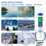 Digital Smart Bluetooth Seawater Salinity Meter Salt Tester Monitor for Aquariums Pool Fish Tank Seafood Aquaculture 0.1-200ppt