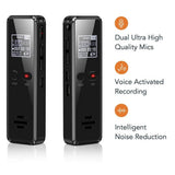 Digital Voice Activated Recorder Dictaphone Mini Recorders Pen MP3 Player Noise Reduction 64/32/8GB 35-hour Recording Time